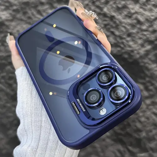 OREKROY MagSafe Magnetic Acrylic Hard Clear Case for iPhone 17 16 15 Pro Max 17 Air Plus 14 13 12 ， Camera Lens Protector with built-in Ring Kickstand, Military Grade Shockproof Phone Cover
