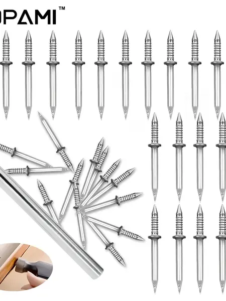 SOPAMI 200 Count Non-Marking Double-Headed Skirting Nails Sturdy Damage-Free Wall Installation Kit for Easy Application Functional Mounting Nails for Baseboards Wall Panels Furniture Cover Plates No Drilling Required