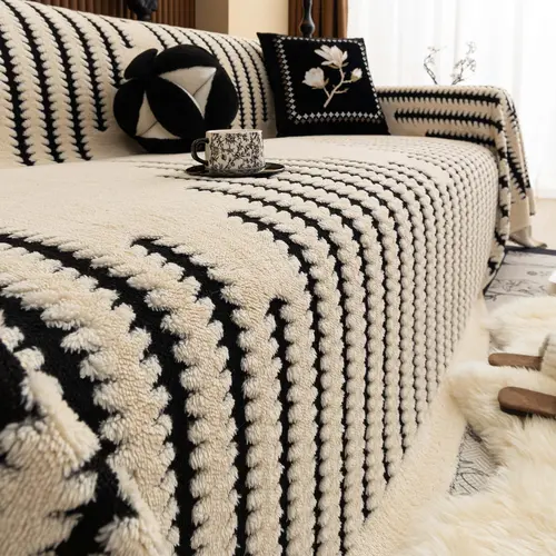 Thick Furry Sofa Cover, Sofa Couch Covers, Sectional Sofa Slipcovers, Washable Pet Friendly Sofa Protector, Scratch Resistant Soft, Integrated design for Armchair, Loveseat, Recliner & 2/3/4 Seater Sofas, Washable Slipcover