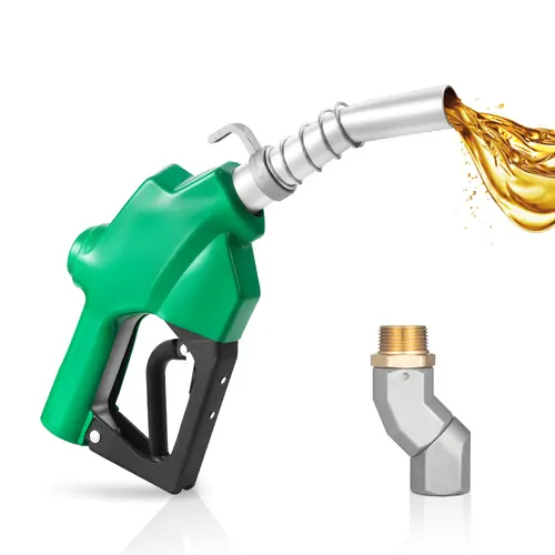 【toolupgrade】VEVOR 1 Inch NPT Automatic Fuel Nozzle with Swivel, Auto Shutoff, 3-Speed Trigger Lock, 21.6 GPM Max Flow Rate, 1-3/16 in (OD=30.1 mm) Spout, Flow Control for Gasoline, Kerosene, Cars Trucks, Construction Machinery, Refuel Vehicles, Agricultu