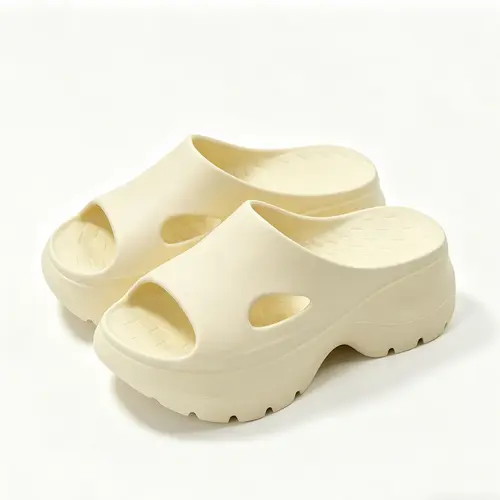 Women's platform sandals, thick hollow EVA Slip On sandals, non-slip sole, casual walking shoes, hollow clogs, suitable for all seasons, thickened non-slip sole., Hollow Out Clogs, Platform Lift