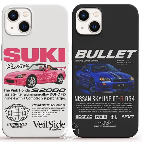 Matching Bullet & Suki Couple Phone Case & Screen Protector Accessories - Slim Lightweight, All-Day Use Soft TPU Shockproof Smartphone Cover, Shock-Absorbing Flexible Drop-Resistant Shell for iPhone X,11,12,13,14,15,16,17 Pro Max & Samsung Galaxy Devices