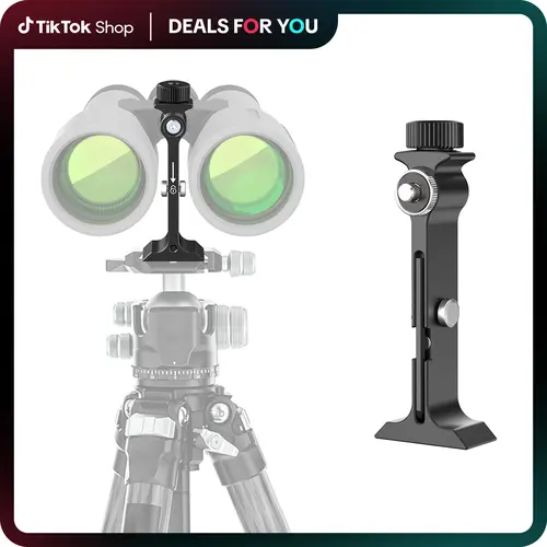 Binocular Tripod Adapter, Precision-Machined T6061 Aluminum Quick Release Mount for Arca-Swiss & 1/4"-20 Heads, Corrosion Resistant Camping Accessory for Hiking & Astronomy Enthusiasts, Camping Accessories, Outdoor, Lightweight, T6061 Metal, Aluminium, Ar