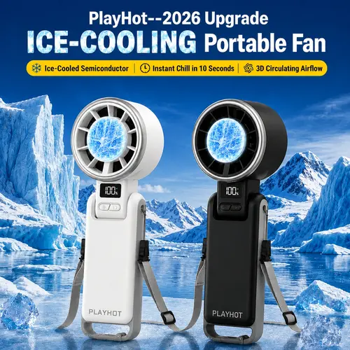 PLAYHOT Cool Fan,Ice Chilling Handheld Fan,Rechargeable 25550RPM Portable Club Party gear/AC-free for Car,Mama-approved Appliance for Theme park,Hot Summer Energy Saver,Outdoor Games Necessities,Explorer Lovers Beat The Heat,Summer&Party Essentials summer