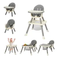 JOYMOR 7-in-1 Baby High Chair, Convertible HighChair for Babies and Toddlers, Kids Learning Table and Chair with Removable Tray and 5 Point Harness