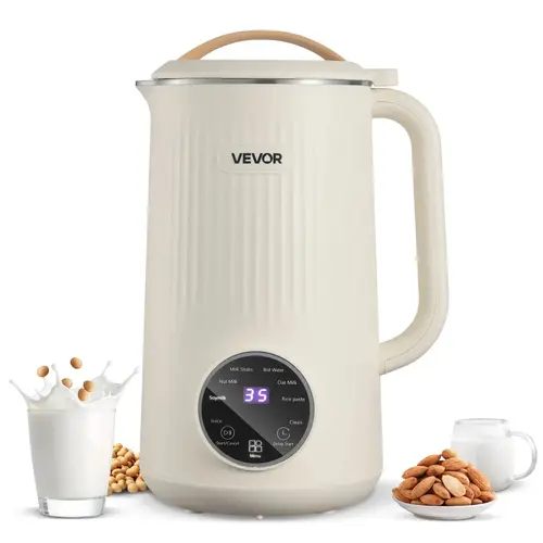 【Summerfinds】VEVOR 8-in-1 Multi-Use Nut Milk Maker, 80db Quiet Run High-Capacity Automatic Kitchen Appliance, 34oz/41oz Blenders for Kitchen with 4-Sided Turbulence, Makes Milk, Smoothies, Juice, and More, High-Temp Clean Counter Jug, Kitchen Appliances