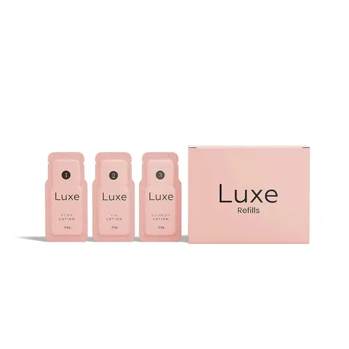 Luxe Eyelash Perm Liquid Sachet Refills - 5x Cosmetic Lash Enhancers & Primers, Irritation-Free Vegan Cruelty-Free for Daily Calm Lash Care