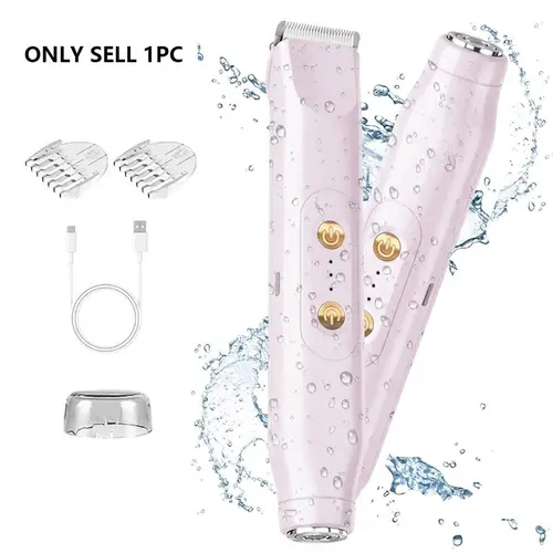 Women's Electric Cordless Shaver, USB Rechargeable Dual Head Hair Remover for Legs & Body, Portable Home Use, Smooth Exfoliation, Waterproof Portable Shaver, Multifunctional Hair Shaver, Rechargeable Shaver Machine