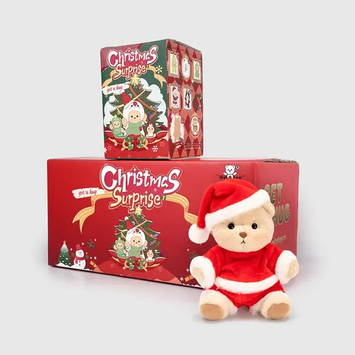 GETAHUG Limited Edition Mini Bear Blind Box - 5.9in Plush Toy Pendant Keychain Bag Charm, 6-Box No Repeats Animal Kingdom Set, 6 Christmas Costumes, 1/6 Regular Odds Collectible Gifts for Horror Lovers