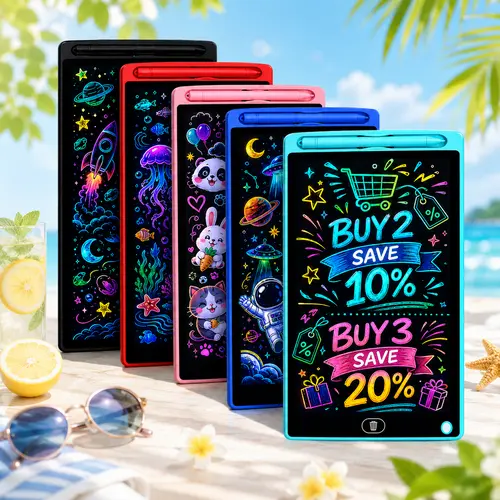 10pcs 8.5in Reusable Electronic LCD Writing Graphics Tablets - Kids Educational Learning Devices with Built-in Bat., Interactive Group Drawing Fun Pads for Kindergarten Boys (Home & School Use)
