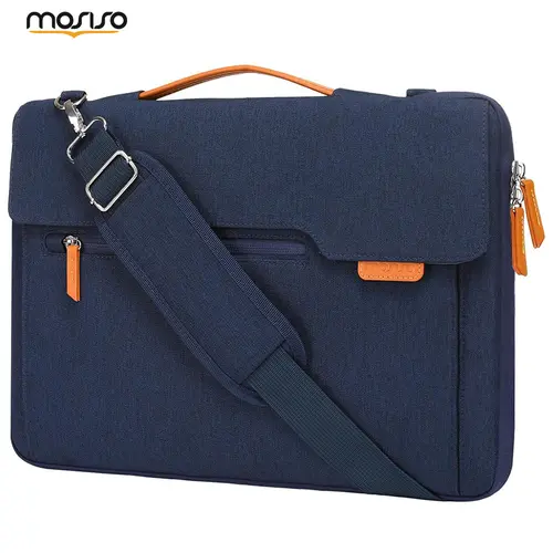 MOSISO 360-Degree Protective Laptop Shoulder Bag 15.6 Inch Water-Resistant Flapover Sleeve with Fully Open Zipper Handle & Organizer Pockets Slim Lightweight Computer Briefcase Messenger Tote Compatible with MacBook Pro 16 Dell HP Lenovo ASUS Business, La