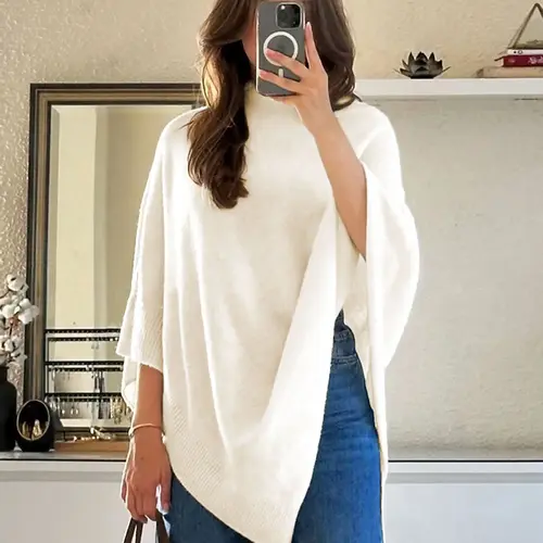 Women's Plain Loose Elegant Fashion Knit Shawl, Fall & Winter Mid-Weight Knit Wrap, Stylish Versatile Accessory for Ladies, Trendy Solid Shawl, Soft Warm Shawl
