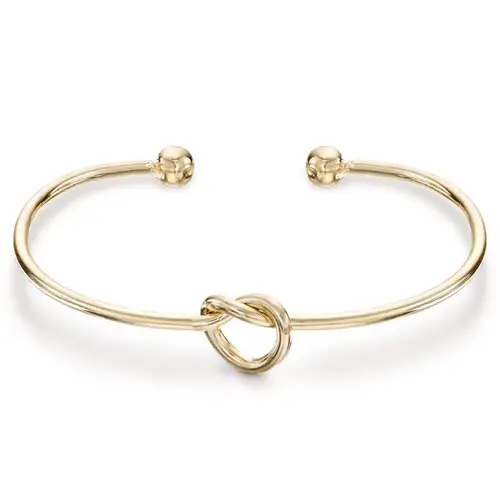 PAVOI 14K Gold Plated Forever Love Knot Infinity Bangle Bracelets for Women - Adjustable Gold Bangle Bracelet for Women