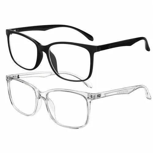 2PCS Blue Light Glasses Men Women Anti UV Ray Computer Gaming Glasses Blue Blockers Color Tinted High Quality Eyewear Unisex Design