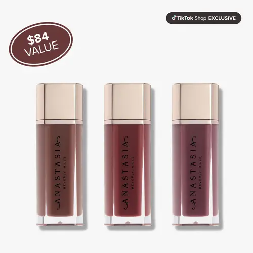 Moody Lip Velvet Trio - Shades Blackberry, Cool Brown, Pomegranate
