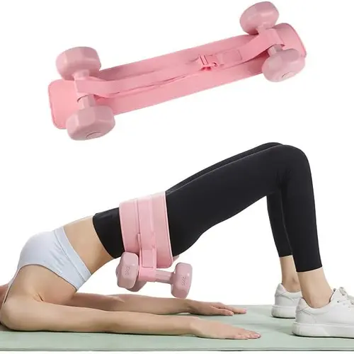 Hip Thrust Belt, Fully Upgraded Hip Thrust Belt for Dumbbells, More Comfortable Hip Thrust Belt, Home Gym Hip Thrust Belt with Wider and Longer Anti-Slip Pads.
