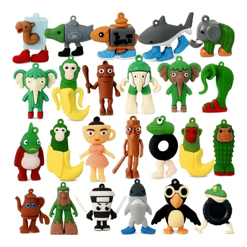 24pcs Italian Brainrot Tralalero Tralala Meme Silicone Figurines (2.5in) - Squishies Toys, Car Key Chains, Cute Keychain Accessory, Mini Whimsical Gifts for Fans, Collector Set Bag Charms Car Decor