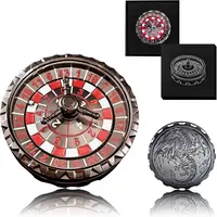 DKD Roulette Dice Spinner – 1pc Metal DND Spinner with 3D Relief | Mechanical DND Dice with Gorgeous Gift Box for Rolling Game(D20)Perfect Easter Gift