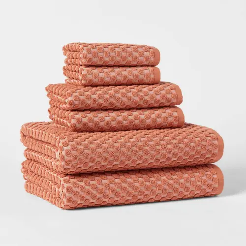 6pc Performance Plus Textured Dot Bath Towel Set