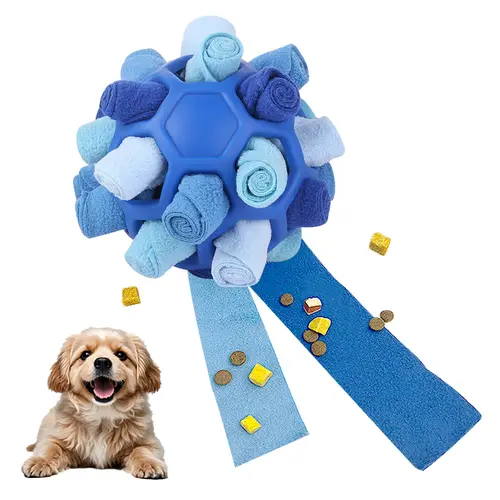 Velvet Scented Dog Snuffle Ball Toy - Chewable Interactive Toy, Calming Puzzle Slow Feeder Snack Dispenser for Small Dogs, Anxiety Relief, Mental Stimulation, Chewable Interactive Toys