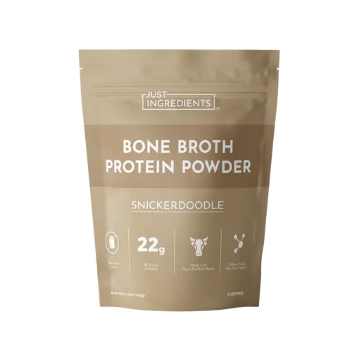 Just Ingredients Snickerdoodle Bone Broth Protein | 15 Servings | 22g of Protein from Grass-Fed Beef Bones | Dairy-Free | Collagen for Gut, Skin & Joint Support | Made with Real Food Ingredients