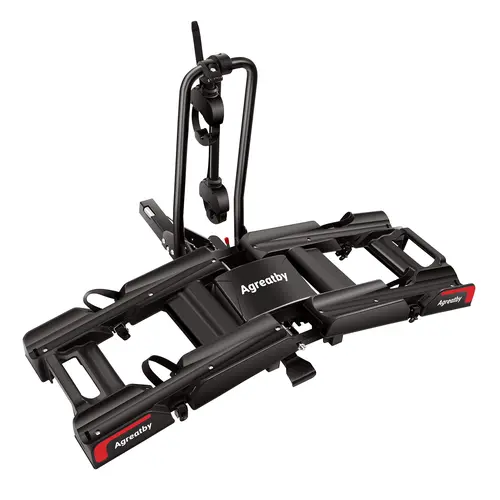 Agreatby 2-Bike Hitch Bicycle Stand Rack with Ramp - Fat Tire, Carbon Bike Compatible, XXL Wheel Straps, Lockable, Foldable, Tiltable - Fits 2" Receivers on Cars, SUVs, Trucks - No Installation Needed, Ebike Accessory,father'sdaygifts,campingessentials,ca