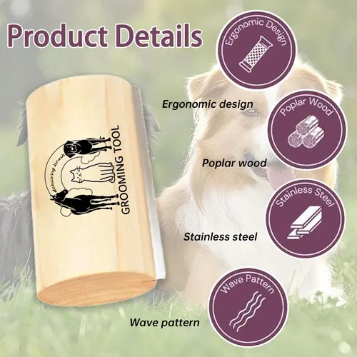 High-Efficiency Deshedding Brush for Dogs & Cats - Groomer Tools with Dual-Texture, Gritty Deshed Side, Skin-Soothing Finish, Precision Blade, 5in Comb for Short/Long Fur, Short-Haired Breeds, 4oz Hair Removal Supplies