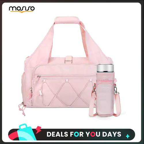 MOSISO Women's Gym Bag - Gym Accessories Option with Shoe Compartment, Wet Pocket, Water Bottle Holder, Wide-Opening Design, Ideal for Fitness, Overnight, Sport-Themed Travel (Mother's Day Gift Option), Bag Travel Bags