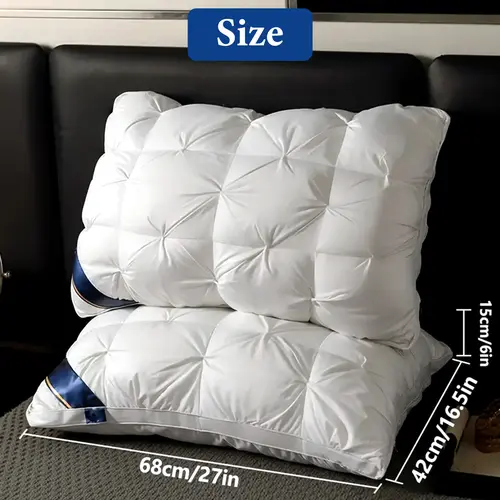 Raybee Queen Size Pillows Set of 2 - 900g Luxury Hotel Quality Ergonomic Pillows for Sleeping, Breathable Bedding with Zip Height Tune, Machine Washable White Bed Accessories for Back Sleepers, Bedroom Decor, Cozy Bed Setup, Posture Fix