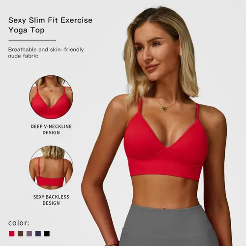 MFVIM Women’s Wireless Padded Supportive Sport Bras - Solid Color, Breathable Fitted Tank Top for Yoga, Gym Fitness