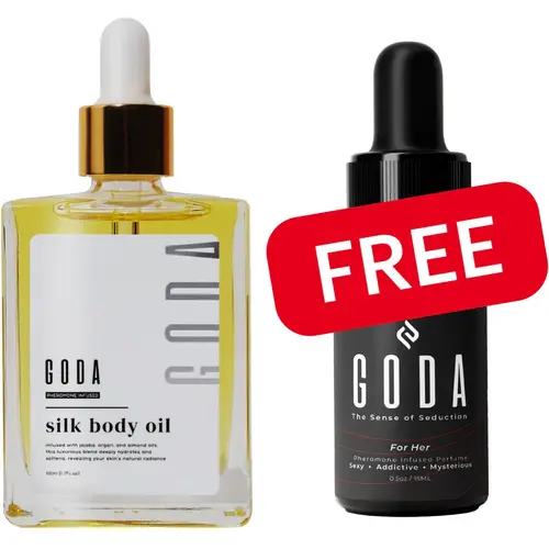 GODA Silk Body Oil - 1.79L oz Lightweight Scented Formula with Vanilla Lavender & Cacao Notes for Firmer Smoother Skin All Day Long Firming Oil Moisturizing Body Oils