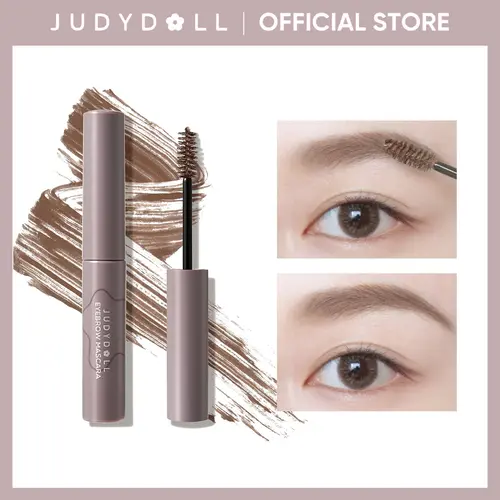 JUDYDOLL 2-in-1 Eyebrow Mascara Makeup - #01 Natural Brown, Smooth Clump-Free Formula, Natural Hair Flow Finish, Strong Hold, Long-Lasting, Easy for Beginners, Gentle Hypoallergenic, All Skin Types, Single Item,back to school