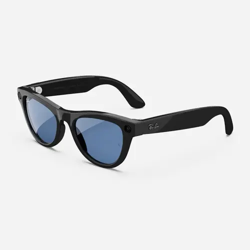Refurbished Ray-Ban Meta Skyler (Gen 1), Shiny Black / Cerulean Blue Transitions®, Standard