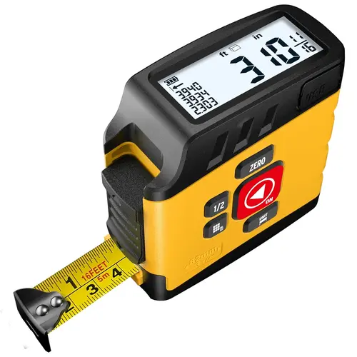 Digital Tape Measure 16 Ft, 2.4" LCD Display, 6 metric and imperial units, Easy Read Digital Measuring Tape Retractable with Fractions 1/16 Rechargeable Measurement Tool for Distance/Area/Volume Industrial Home , Men  Gifts