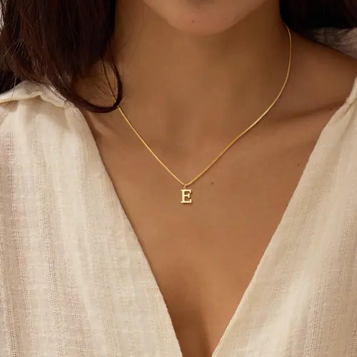 Dearmay Women's 14 Karat Gold Plated Initial Necklace, Waterproof Alphabet Detail Pendant, Customizable Name Chain Necklace with Cubic Zirconia, Cute Letters Jewelry Gift for Girls