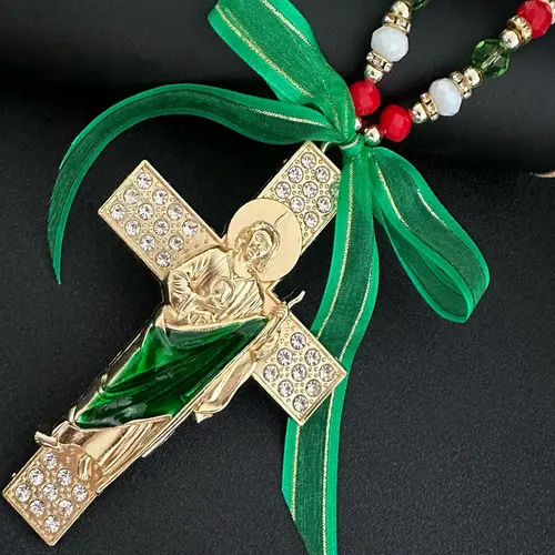 Saint Jude Cross Charm Catholic Gift, Virgen De Guadalupe Pendant, San Judas Tadeo Car Hanging, Home Door Hanger, Christmas Decoration, Religious Decorations, Religious Ornament