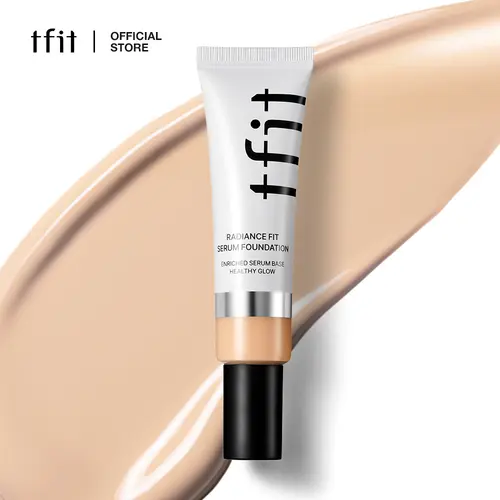 [TFIT OFFICIAL] Radiance Fit Serum Foundation (30g/1.05 oz) - Korean Cosmetic, 83.6% Serum-Based, Daily Use, Flawless Coverage, Dewy Finish, Lightweight, Long-Lasting, Hydrating, Non-Cakey, Smoothing, Even Skin Tone, Natural Look, 30 Shades