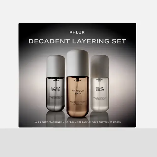 PHLUR Decadent Layering Trio - Vanilla Smoke, Vanilla Skin & Heavy Cream Body Mist Set