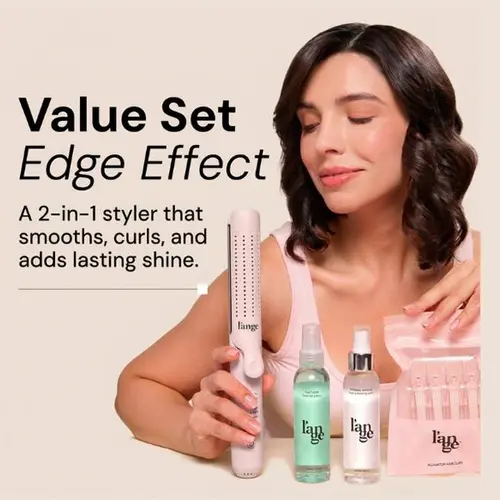 L'ANGE HAIR - Edge Effect Value Set - Le Duo Edge 360° Airflow Titanium Styler, 4oz Salt + Sea Texturizing Spray, 4oz Thermal Magique Heat & Humidity Tamer, Flawless Alligator Hair Clips (Selfcare), Hair Tool Must Have, Adds Touchable Texture And Beachy M