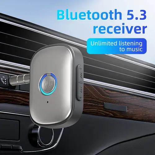 Yurnlv  Car Bluetooth Adapter, Bluetooth V5.3 Receiver Wireless Audio Receiver for Car Stereo/Home Stereo/Wired Headphones/Speakers
