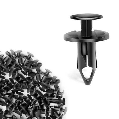 100pcs Automotive Nylon Push-Type Retainer Clips - 8mm Hole Car Accessories for UTV/ATV Fenders, Toyota 52161-02020/52161-16010, GM 21030249, Ford N807389S, Lincoln, Saturn, Pontiac Bumper & Fastener Grommets