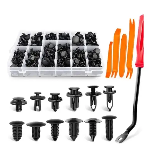 130pcs Auto Trim Removal Tool Kit for DIY Car Enthusiasts, Push-In Trim Fasteners & Clips - Fits Many Cars, Fender Liner/Bumper/Retainer Clips, Easy Installation Automotive Fasteners