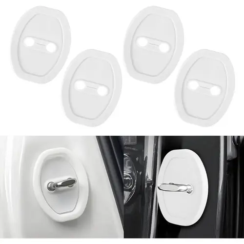 Yurnlv 4pcs Silicone Door Latch Protective Cover Shock Absorbing Car Door Lock Guard for Vehicle Locks Easy Installation