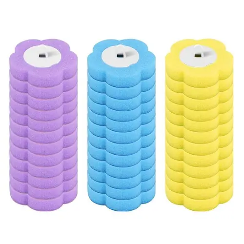 Disposable Toilet Brush Replacement Heads, 36pcs/Set 3 Sponge Layers Refills, Bathroom Accessory for Thorough Clean, Household Bathroom Cleaning Tool