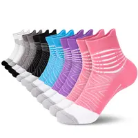 IRAMY Women's Compression Ankle Support Socks - 6/12 Pairs Bundle, Sweat Wicking, Cushioned, Breathable Mesh Socks for Women, Plantar Fasciitis Relief, Gym & Everyday Wear, Sweat Wicking Socks