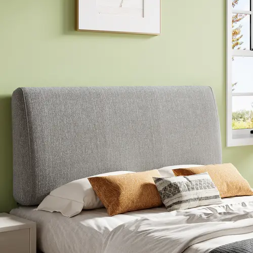 Pinmoco Foam Cushioned Upholstered Headboard - Height Adjustable, Ergonomic Indoor Furniture (Headboard Only), Foam Cushioned Headboard