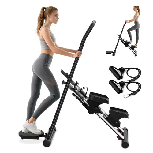 OVER SELF Stair Stepper with Handlebar for Full-Body Workout Compact Cardio Climber Exercise  for Home Gym Full Body Workout 264LBS Weight Capacity