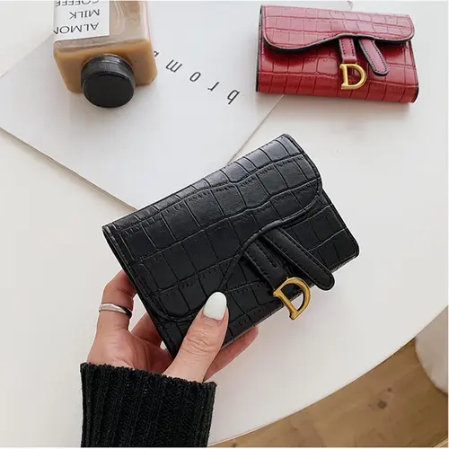 Women's Fashionable Crocodile Embossed Short Wallet, Casual Versatile Card Holder, Trendy All-match Wallet for Daily Use Outdoorfun Leather Bifold, Accessories For Women, Gifts For Women
