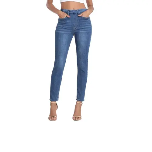 HDE Women's High Waisted Pull-On Stretchy Skinny Jeans - Tummy Control, 2 Front and 2 Back Pockets, Elastic Waistband, Cotton-Rayon Blend, All-Season Stretch Denim, Faux Fly Finish, Machine Washable, Slim Basic Style