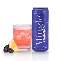 Mingle Mocktails Mingle Mood Nonalcoholic Sparkling Drink - Alcohol-Free Adaptogen Beverage with Ashwagandha & L-Theanine, Cocktail Alternative, 12-Pack (Berry Lemon Bliss, Spicy Margarita, Citrus Spritz, Watermelon Spritz) Summer Iced Drink